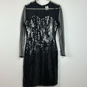 VINTAGE Eve's Allure Beaded Silk Evening Dress SIZE S